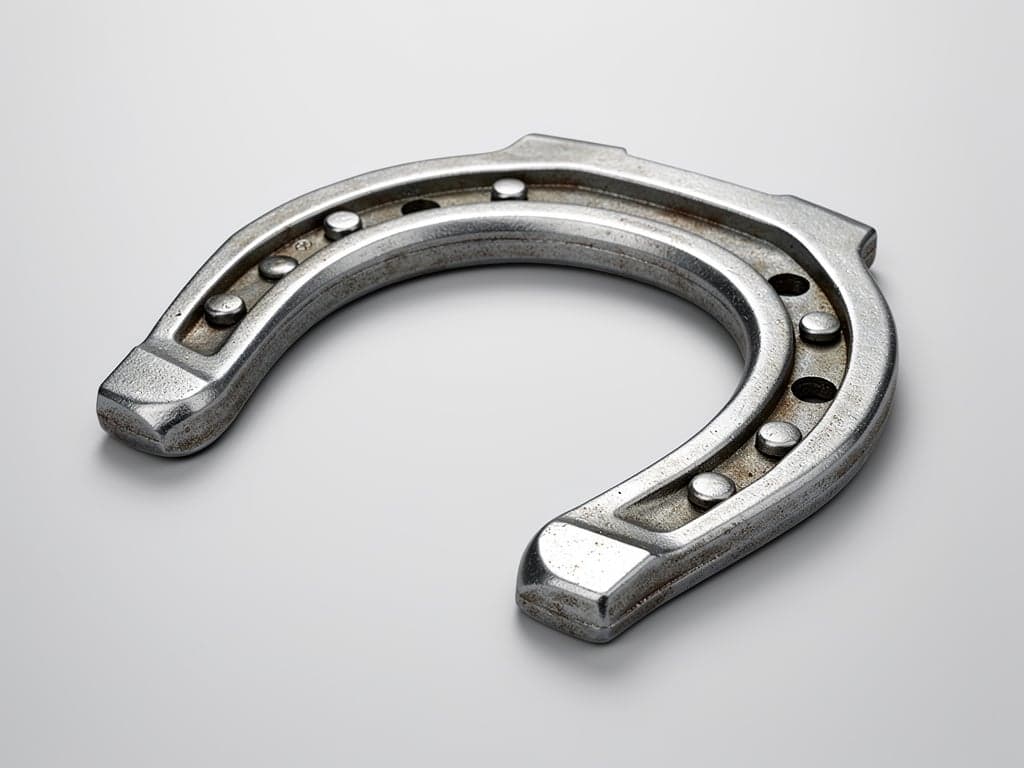 Hufeisen – Ein Hufeisen ist ein halbkreisförmig gebogenes Metallband, das zum Schutz der Hornwand an der Unterseite des…