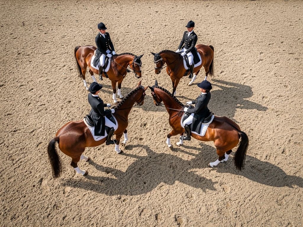 Quadrille – Die Quadrille ist eine Form der Reitkunst, bei der mehrere Reiter gleichzeitig nach einer festgelegten Choreografie…