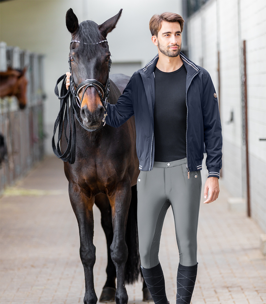 Herren Reithose Micro Sport Silikon Bundfalte