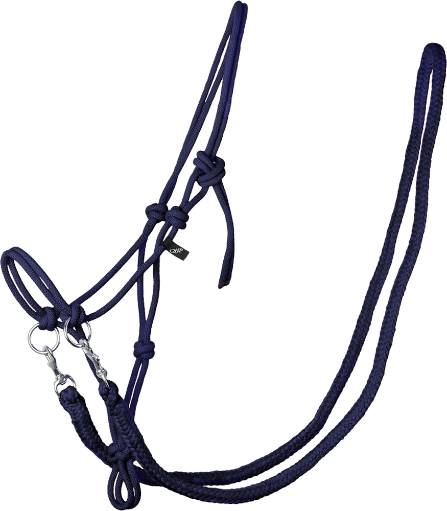 QHP Knotenhalfter mit Zügeln – navy